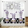 thumbnail image 1 of Purple Kitchen Curtains,Farmhouse Vintage Country Lavender Flowers Short Cafe Tier Curtains Home Sweet Bedroom Living Room Bathroom Window Drapes Treatment Home Decor 2 Panels,84X84 Inch, 1 of 5