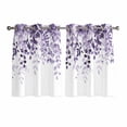 thumbnail image 1 of Purple Kitchen Curtains Window Panels, Eucalyptus Leaves Insulated Window Treatment Curtain, Grommet Curtains for Bedroom/Living Room/Bathroom, 2 Piece 52"Wx45"L, 1 of 8