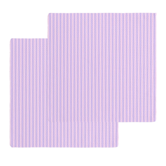 Purple Kitchen Dish Towels for Drying Dishes Set of 2, Geometric Vertical Striped Solid Rainbow Waffle Weave Microfiber Hand Tea Bathroom Towels Quick Dry & Absorbent Towel 12x12
