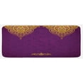 thumbnail image 1 of Purple Kitchen Mat, East Oriental Royal Palace Patterns with Bohemian Style Art Traditional Wedding, Plush Decorative Kitchen Mat with Non Slip Backing, 47" X 19", Purple Yellow, 1 of 1