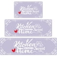 thumbnail image 1 of Purple Kitchen Runner Rugs of 3, Non Slip Cushioned Kitchen Mats for Floor Waterproof Comfort Rugs and Mat Farmhouse Chef Mats Floor Carpet for Sink,Laundry Room, 1 of 5