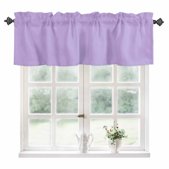 Purple Kitchen Valances for Windows 54x18 Inch Kitchen Curtains Valances Rod Pocket Modern Pure Lavender Purple Bathroom Window Valances for Window Treatment Decor