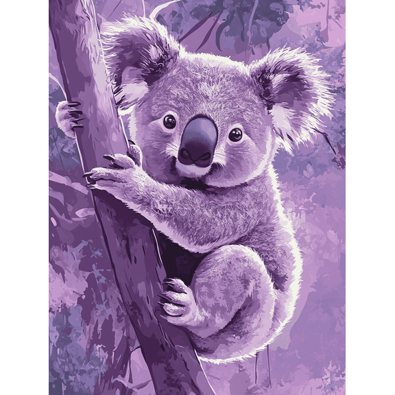 Purple Koala Canvas Wall Art Perfect for Bedroom Living Room Nursery Bathroom and Office Decor.