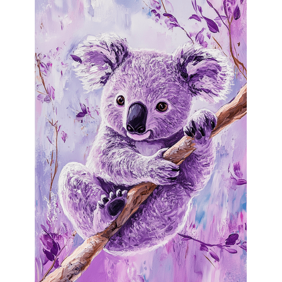 Purple Koala Canvas Wall Art Perfect for Living Room Bedroom Nursery Office and Hallway Decoration.