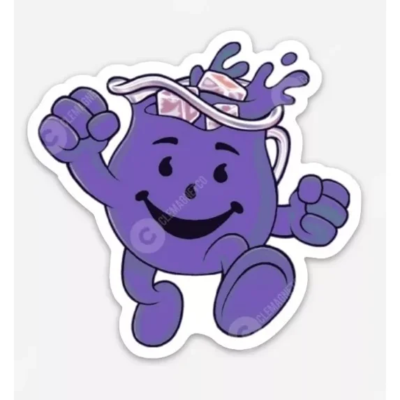 Purple Kool Aid Man Grape Sticker - Oh Yeah Laptop Surfboard Sticker ...
