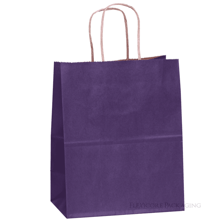 TIMBLESSING 24 purple Bulk Kraft Party Gift Bags With 24 Sheets of purple  Wrapping Paper, Small Size Gift Bag, (8.6x3.2x5.9 Inch)