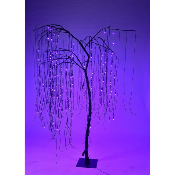 Purple LED Halloween Willow Tree 7'