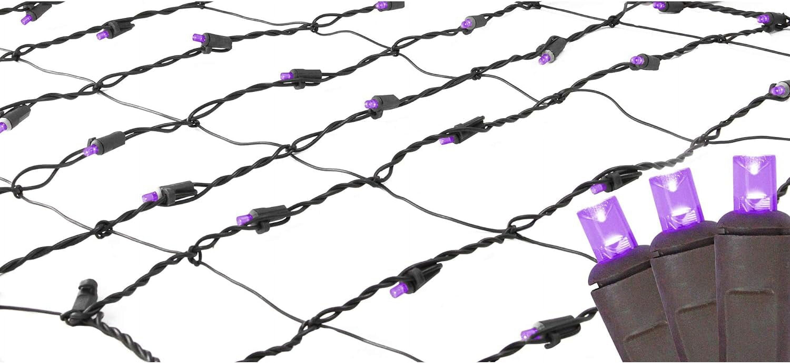 Purple LED Outdoor/Indoor Christmas Tree Net Lights by 8 ft Long