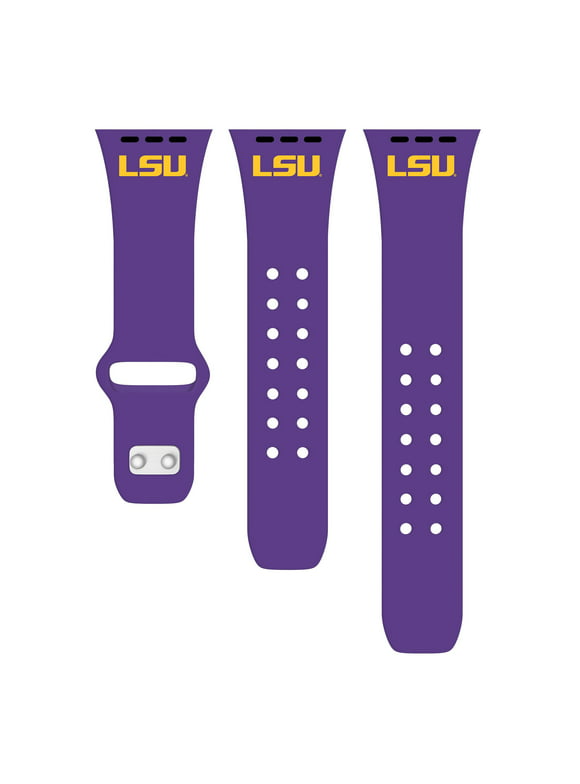 Purple LSU Tigers Logo Silicone Apple Watch Band