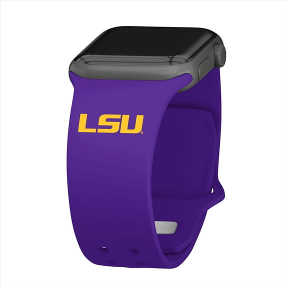 Purple LSU Tigers Logo Silicone Apple Watch Band