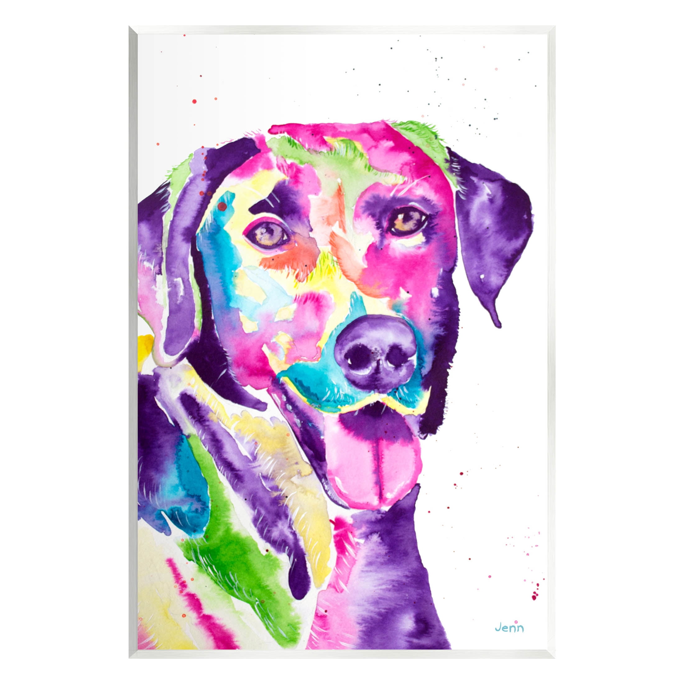 Purple Lab Dog Happy Retriever Animals & Insects Graphic Art Unframed Art Print Wall Art
