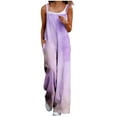 thumbnail image 1 of Purple Ladies Flared Bell Bottom Straight Leg Long Bootcut Leg Pants Flower Graphic Loose Fit Coveralls Pants Catsuit for Women Casual Summer Fall Pants 2025 Clothing M, 1 of 5