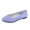 thumbnail image 1 of Purple Ladies Round Toe Flat Loafers, Closed Toe Soft Sole, Slip On Casual Comfortable Flocked, 1 of 9