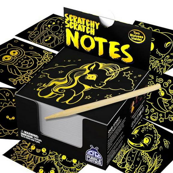 PURPLE LADYBUG Scratch Art for Kids - Crafts for Ages 8-12, Fun Creative Craft Activities for Kids, Teens, Summer, Camping, Travel, Gifts for Girls