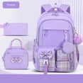 thumbnail image 1 of Purple Laptop Backpack Set 3 Piece, Water Resistant Nylon Bundle with Lunch Box Pencil Case, Large Capacity Travel Daypack Fits 15.6 Inch Computer, Anti-Theft Lightweight, 1 of 4