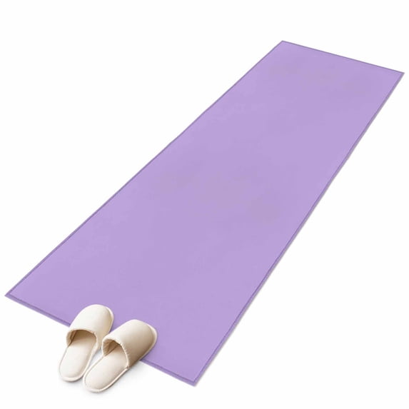 Purple Large Area Rugs for Bedroom Living Room, Soft Non Slip Carpet Bedside Rug, Modern Pure Lavender Purple Rectangular Floor Cover Kitchen Accent Rug 2'x6' for Dining Room/Office