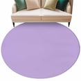 thumbnail image 1 of Purple Large Area Rugs for Bedroom Living Room, Soft Non Slip Carpet Bedside Rug, Modern Pure Lavender Purple Round Floor Cover Kitchen Accent Rug 5' for Dining Room/Office, 1 of 9