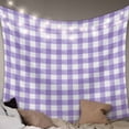 thumbnail image 1 of Purple Large Tapestry for Bedroom Wall Hanging Tapestry,Country French Rustic Buffalo Plaid Modern Art Ceiling Backdrop Tapestries Poster Blanket Wall Decor for Teens Room Living Room Dorm 100" x 59", 1 of 8