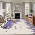 thumbnail image 1 of Purple Lavender Area Rugs 5'x8', Washable Small Throw Rugs for Classroom Bedroom, Spring Floral Flowers Truck Farmhouse Beige Indoor Outdoor Rug Non-Slip Low Pile Carpet Runner Reversible Floor Mats, 1 of 8