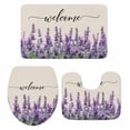 thumbnail image 1 of Purple Lavender Bath Mat 3 Piece Bathroom Rug Set, Purple Spring Floral Wildflower Plant Non Slip Bath Rug Contour Mat and Toilet Lid Cover, Absorbent Shower Mats Soft Bath Rugs and Mats Sets, 1 of 8
