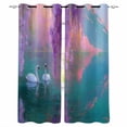 thumbnail image 1 of Purple Lavender Blackout Curtains for Bedroom, Thermal Insulated Drapes, Abstract Oil Painting Nature Landscape Black Out Curtains 63 Inch Long Room Darkening Kitchen Curtains 42"x63" 2 Panels, 1 of 8