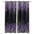 thumbnail image 1 of Purple Lavender Blackout Curtains for Bedroom, Thermal Insulated Window Treatment, Spring Watercolor Wildflowers Plant Black Grommet Top Blackout Draperies and Drapes for Basement 27.5"x39" 2 Panels, 1 of 8