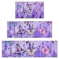 thumbnail image 1 of Purple Lavender Butterfly Scene Kitchen Rugs Sets Of 3,Kitchen Runner Rugs Non Skid Washable,Decorative Kitchen Floor Mats for Kitchen,Sink,Laundry,17"x30"+ 17"x47" + 17"x59", 1 of 6