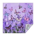 thumbnail image 1 of Purple Lavender Butterfly Scene Square Tablecloth,Waterproof Square Table Cover,Wipeable Spillproof Washable Table Cover for Home Kitchen Party Decor 42"X42"(107x107cm), 1 of 6
