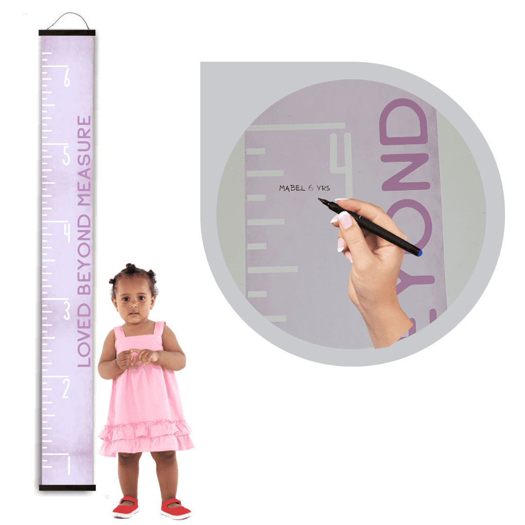 Purple Lavender Canvas Growth Chart Height Ruler – Loved Beyond Measure ...