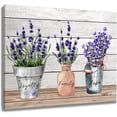 thumbnail image 1 of Purple Lavender Canvas Wall Art Inspirational Quote and Farmhouse Floral Wall Art for Living Room,Vintage Planks Print Wall Decor Painting Framed Ready to Hang for Bathroom Bedroom, 16X12 Inches, 1 of 5