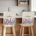 thumbnail image 1 of Purple Lavender Chair Covers Set of 6 Spring Pastoral Linen Texture Chair Back Covers Stretch Removable Washable Slipcovers Protector for Dining Room Kitchen Party Decor, 1 of 5