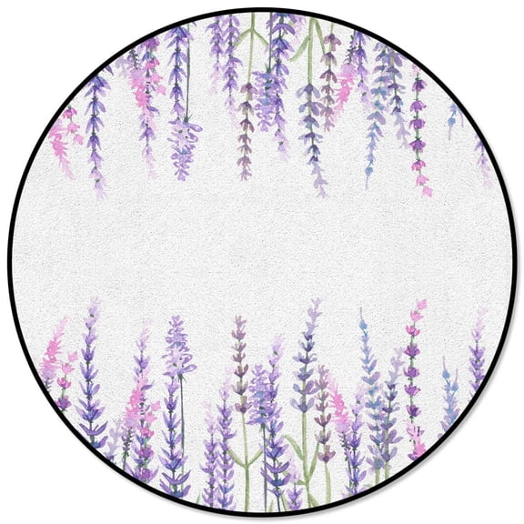 Purple Lavender Dining Table Floor Round Carpet Washable Living Room Coffee Table Mat Prayer Mat Computer Chair Carpet Pet Mat