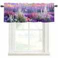 thumbnail image 1 of Purple Lavender Farmhouse Short Window Curtain Valances, Spring Country Oil Painting Butterfly Flower Rod Pocket Kitchen Valances for Living Room Bedroom Bathroom Cafe 42" x 18", 1 of 8