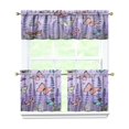 thumbnail image 1 of Purple Lavender Flower Butterflies 3-Piece Kitchen Curtains Set Kitchen Curtains Sets with Valance for Windows Rod Pocket Machine Washable Kitchen Decor Decorations (54"x18"+2x27.5"x24"), 1 of 6