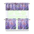 thumbnail image 1 of Purple Lavender Flower Butterflies 3-Piece Kitchen Curtains Set Kitchen Curtains Sets with Valance for Windows Rod Pocket Machine Washable Kitchen Decor Decorations (54"x18"+2x27.5"x24"), 1 of 6