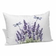thumbnail image 1 of Purple Lavender Flower Throw Pillow Covers Vintage Purple Lavender Floral Watercolor Dragonfly Decorative Lumbar Pillow Cover Rectangle Cushion Case for Sofa Couch Bed Living Room 16 X 24 Inches, 1 of 9