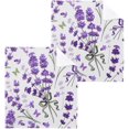 thumbnail image 1 of Purple Lavender Flowers Washcloth 12x12in Set, 2 Pack Absorbent Cotton Towel Square Kitchen Dishes Towels, Soft Cleaning Face Hand Towel Fast Drying Wash cloth, 1 of 7