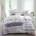 thumbnail image 1 of Purple Lavender Full Size Comforter Set, Flowers Vintage Wood Grain Flower Pot Bedding for All Seasons, 4 Pcs Bed Set, 1Quiltcover (86"x86") ,1Sheet(80"x116"), 2Pillowcases (30"x20"), 1 of 9