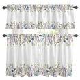 thumbnail image 1 of Purple Lavender Kitchen Curtains Sets for Windows 24 Inch Length, Spring Pastoral Wildflowers Botanical Rod Pocket Window Treatments Tier Curtains and Valances Set for Bedroom/Bathroom, 1 of 8