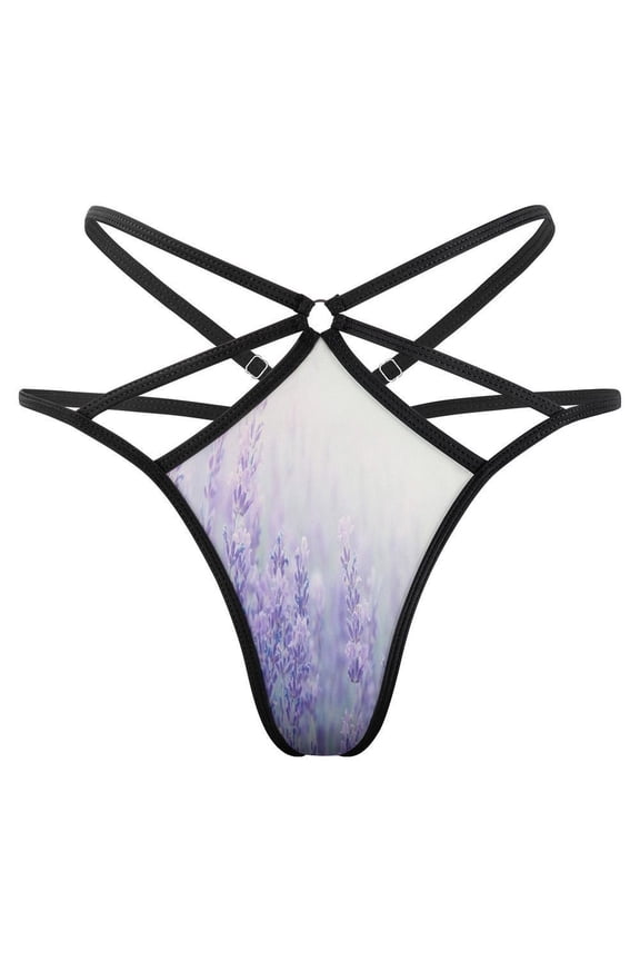 Purple Lavender Open Type Women's Panties Crotch Opening G-strings Thongs Lingeries Underwear