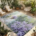 thumbnail image 1 of Purple Lavender Outdoor Rug 3x5 Ft - Reversible Patio Rug Outdoor Camping Rugs, Floral Pastoral Country Bike Farmhouse Washable Indoor Outdoor Area Rugs, Non-Slip Outdoor Carpet Runner for Deck/Porch, 1 of 8