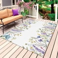 thumbnail image 1 of Purple Lavender Outdoor Rug for Patio/Deck/Porch, Non-Slip Large Area Rug 3 x 5 Ft, Spring Pastoral Wildflowers Botanical Indoor Outdoor Rugs Washable Area Rugs, Reversible Camping Rug Carpet Runner, 1 of 8