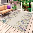 thumbnail image 1 of Purple Lavender Outdoor Rug for Patio/Deck/Porch, Non-Slip Large Area Rug 6 x 9 Ft, Spring Rustic Wildflowers Botanical Beige Indoor Outdoor Rugs Washable Area Rugs, Camping Rug Carpet Runner, 1 of 8