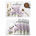 thumbnail image 1 of Purple Lavender Placemats Set of 1, Bird Welcome Idyllic Flower Leaf Non-Slip Place Mats Washable Table Mats for Kitchen Dining Table Decorations Indoor/Outdoor, 1 of 9