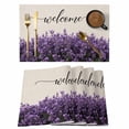 thumbnail image 1 of Purple Lavender Placemats Set of 2, Welcome Spring Pastoral Non-Slip Place Mats Washable Table Mats for Kitchen Dining Table Decorations Indoor/Outdoor, 1 of 9