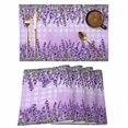 thumbnail image 1 of Purple Lavender Placemats Set of 4, Spring Watercolor Wildflowers Plant Plaid Placemats for Dining Table, Place Mats for Kitchen Tabletop, Waterproof Wipeable Dining Table Mats Set, 1 of 9