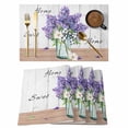 thumbnail image 1 of Purple Lavender Placemats Set of 6, Spring Floral Daisy Butterfly Leaves Gray Placemats for Dining Table, Place Mats for Kitchen Tabletop, Waterproof Wipeable Dining Table Mats Set, 1 of 9