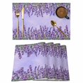 thumbnail image 1 of Purple Lavender Placemats Set of 6, Spring Watercolor Wild Flowers Plant Placemats for Dining Table, Place Mats for Kitchen Tabletop, Waterproof Wipeable Dining Table Mats Set, 1 of 9