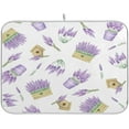thumbnail image 1 of Purple Lavender Plant Kitchen Dish Drying Mat, 16'' x 18'' Super Absorbent Dish Drying Mat for Kitchen, Sink, Dining Table Home Decor, 1 of 7