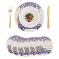 thumbnail image 1 of Purple Lavender Round 15 Inch Placemats Set of 6, Spring Floral Flowers Truck Farmhouse Beige HeatResistant Non Slip Place Mats for Dining Table, Wipeable Braided Kitchen Table Mats for Housewarming, 1 of 9